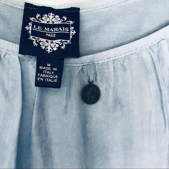 COPY - Le Marais Paris Blouse M Blue Ombré 100% Silk - Picture 5 of 7